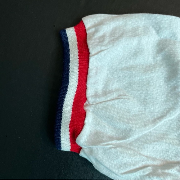 VTG Georgia Tech Ringer Tee XL White Cotton Champion USA Patriotic NOS 70s Singl - Picture 4 of 6